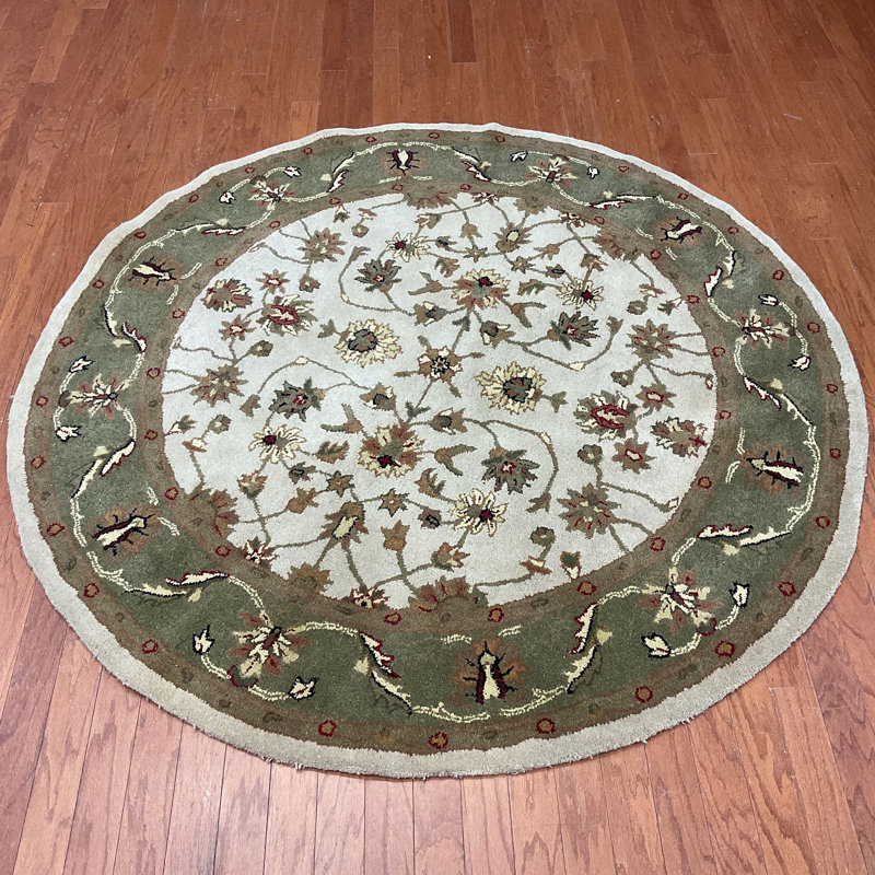 Wool Oriental Indoor Rug, Round 6'