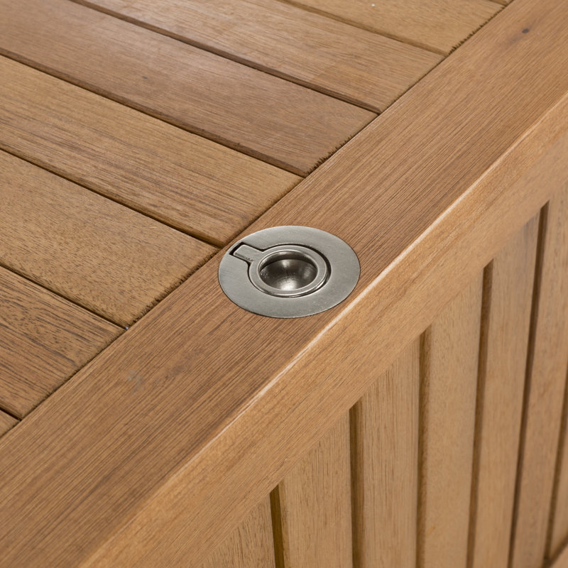 Abri Natural Teak Eucalyptus 47.6 Inch Outdoor Deck Box