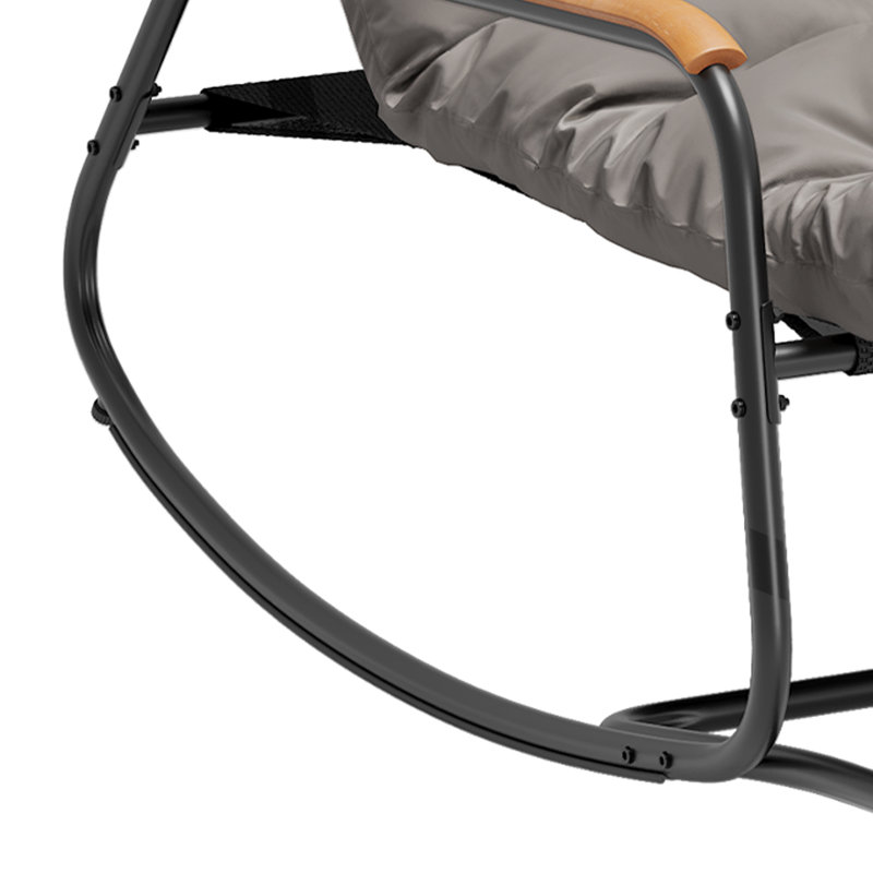 Chaise berçante d'extérieur surdimensionnée pour patio avec coussins épais et moelleux