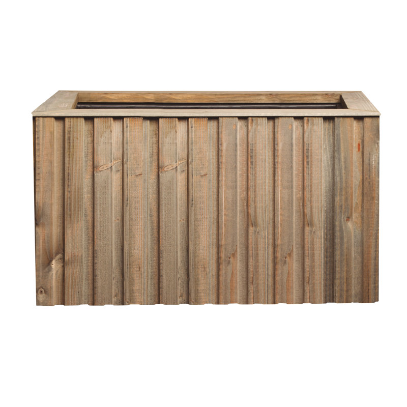 Connally Wood Planter Box, Old Grey, 42cm H x 82cm W x 44cm D