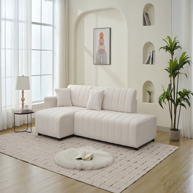 Wool Left Facing Sectional Sofa With Chaise