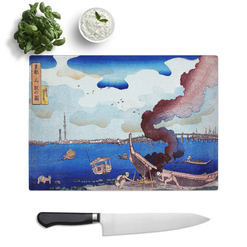 Tempered Glass Picture of Mitsumata by Utagawa Kuniyoshi Chopping Board, 28.5 cm x 20 cm