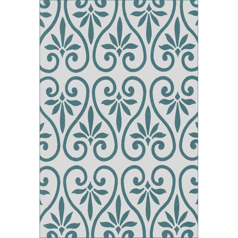 Motif ornemental bleu sarcelle, H 18 po x l 12 po x P 1,25 po