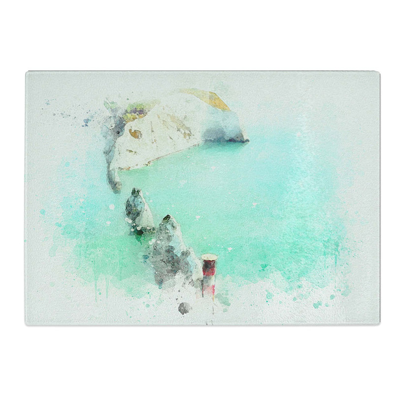 Tempered Glass the Needles Isle of Wight in Abstract Chopping Board, 39 cm W x 28.5 cm L