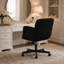 Fauteuil d'appoint en velours côtelé de 22,4 po de largeur avec accoudoirs rabattables à 5 positions, hauteur réglable, dossier inclinable, pivotement sur 360 ° et roulettes-1844865607