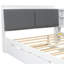 Lit plateforme en bois avec lit gigogne, tablettes et tête de lit en bois