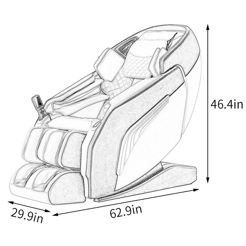 Fauteuil de massage chauffant, Polyuréthane gris