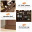 Armoire-bar 72 po avec lumières DEL, portes en verre, tablettes réglables, support à micro-ondes et buffet de rangement garde-manger