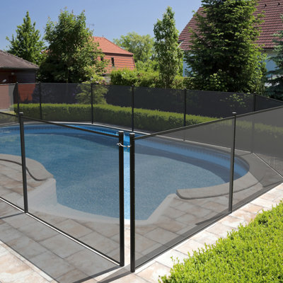 Removable Pool Safety Fence, Heavy-Duty PVC Mesh with Stainless Steel Feet for Easy DIY Installation, Protects Kids & Pets - 4x48 FT