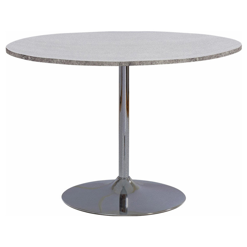Castillo Round Metal Base Dining Table, Concrete