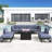 9 - Piece Outdoor Modular Sectional Set with Fire Table-1076069445