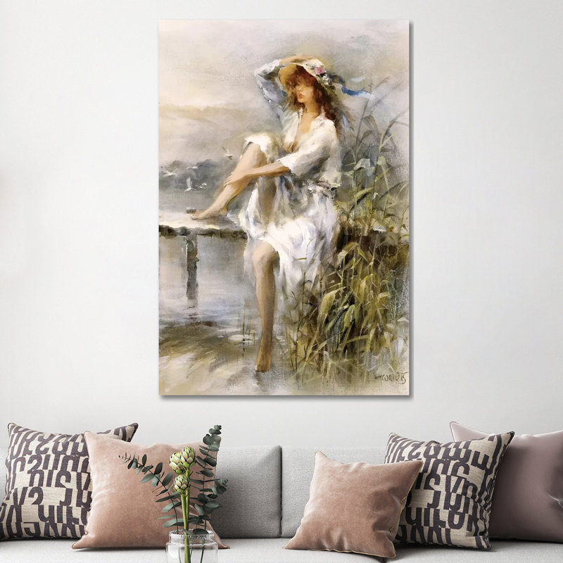 Waterside by Willem Haenraets - Wrapped Canvas Painting, 152.5 cm H x 101.5 cm W