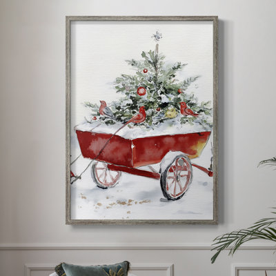 «Christmas Holiday Art Cxxxv», reproduction d'art encadrée - bois massif