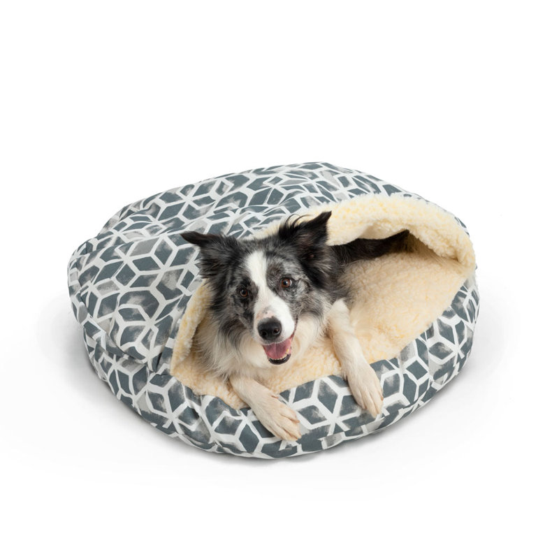 Lit pour chien intérieur / extérieur Snoozer, Petit (l 25 po x P 25 po x H 8 po), Gris sel de mer, Géométrique