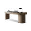 Bureau rectangulaire en bois manufacturé beige avec 2 tiroirs-108976643