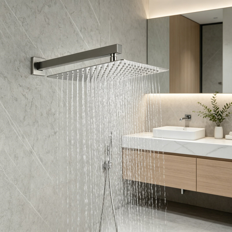Pomme de douche à fixation murale 10 pouces, pluie, acier inoxydable 304, Nickel brossé