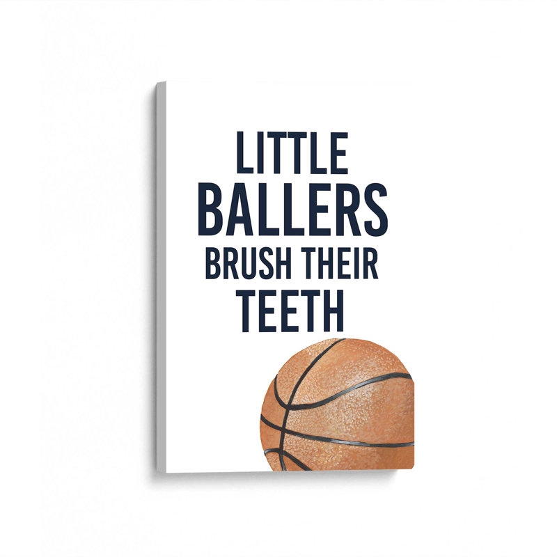 Les petites balleuses se brossent les dents, H 18 po x l 12 po, Toile tendue, Toile tendue