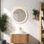 Meuble-lavabo flottant moderne avec lavabo, bois naturel et céramique Modern