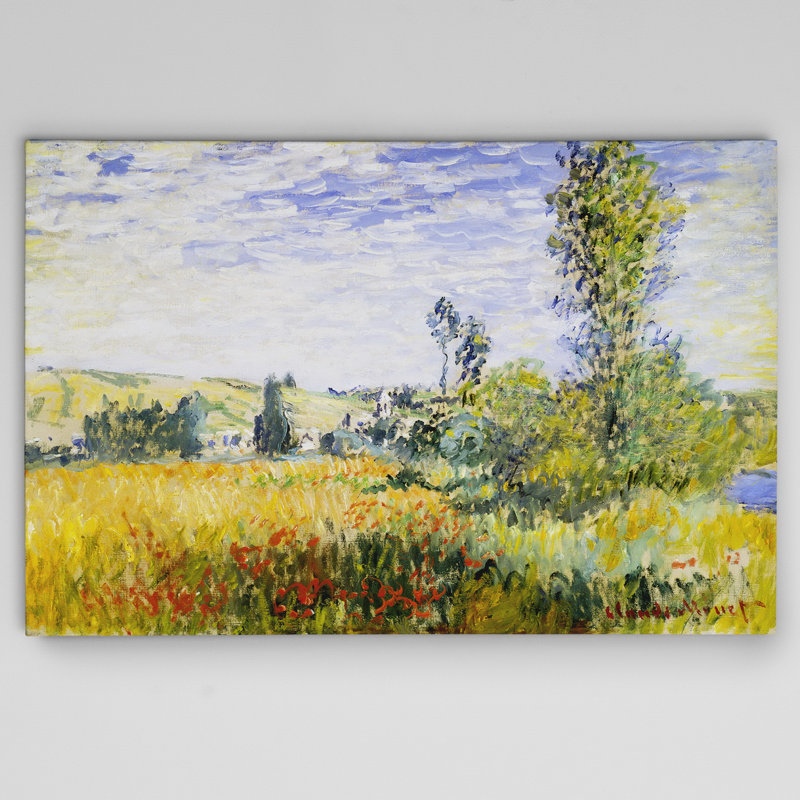 «Landscape at Vetheuil» par Vincent Van Gogh, reproduction d'art sur toile tendue, H 24 po x l 36 po x p 1,5 po