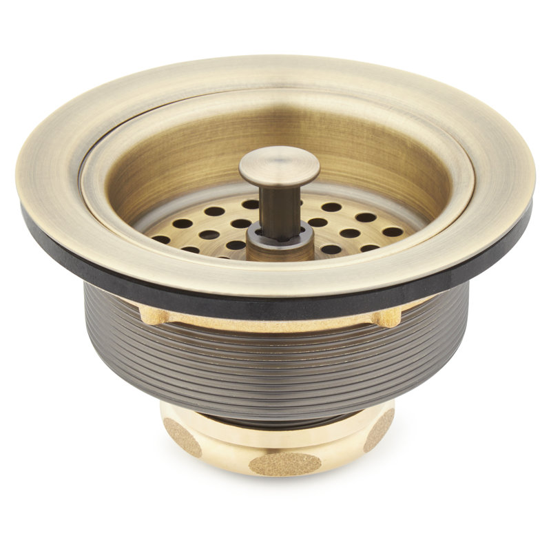 Standard Drain and Standard Flange Set - Aged Brass, Aged Brass