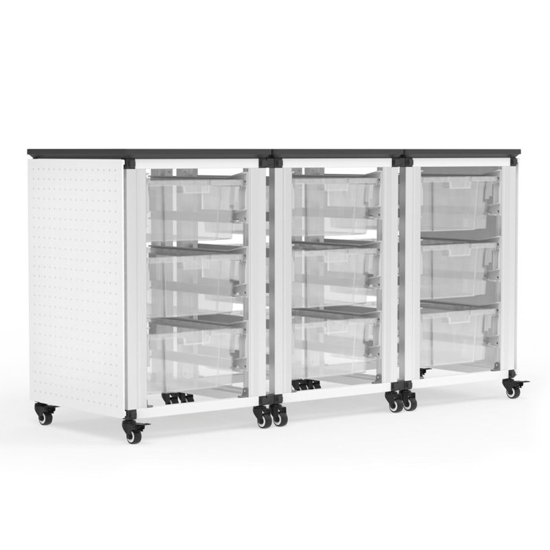 3 Compartment Tote Tray Cart