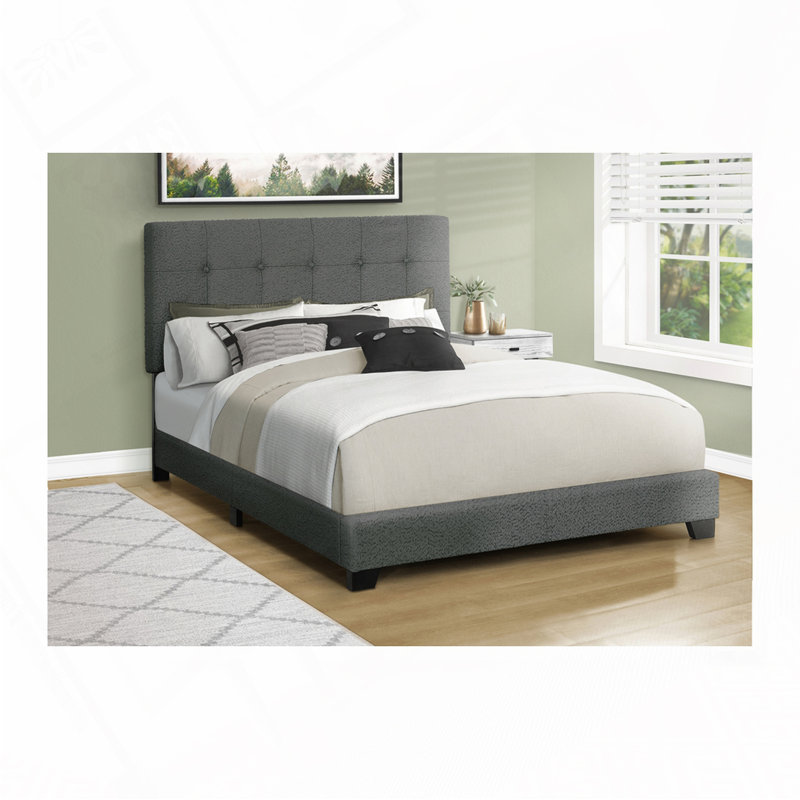 Boucle Upholstered Platform Bed