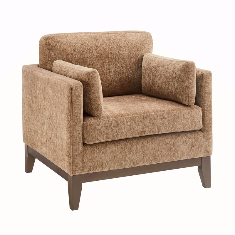 Chaise moderne avec accoudoirs, Brun