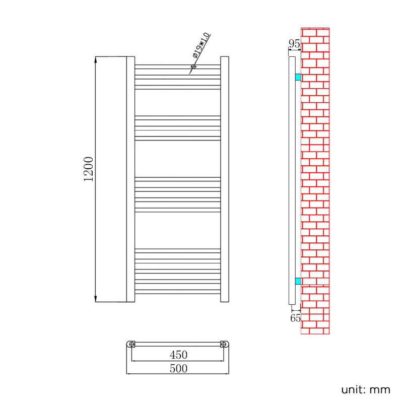 Hershel Straight Towel Rail Heated Towel Rails