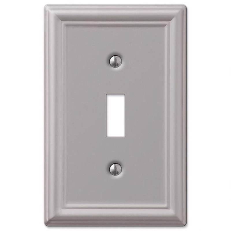 Amerelle Chelsea Brushed Nickel 1 gang Metal Toggle Wall Plate 1 pk