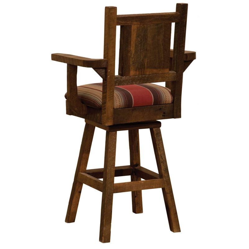 Tabouret de bar pivotant avec accoudoirs Barnwood