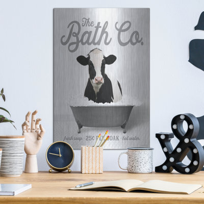  «Cow 25 Cents Per Soak» par Art mural en métal à lettres et doublé, 12 po x 16 po