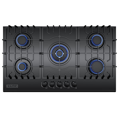 36 In. 5 Burners Recessed Gas On Glass Cooktop In Black With Lp Convertible - Csa Certified - Kitchen Stove