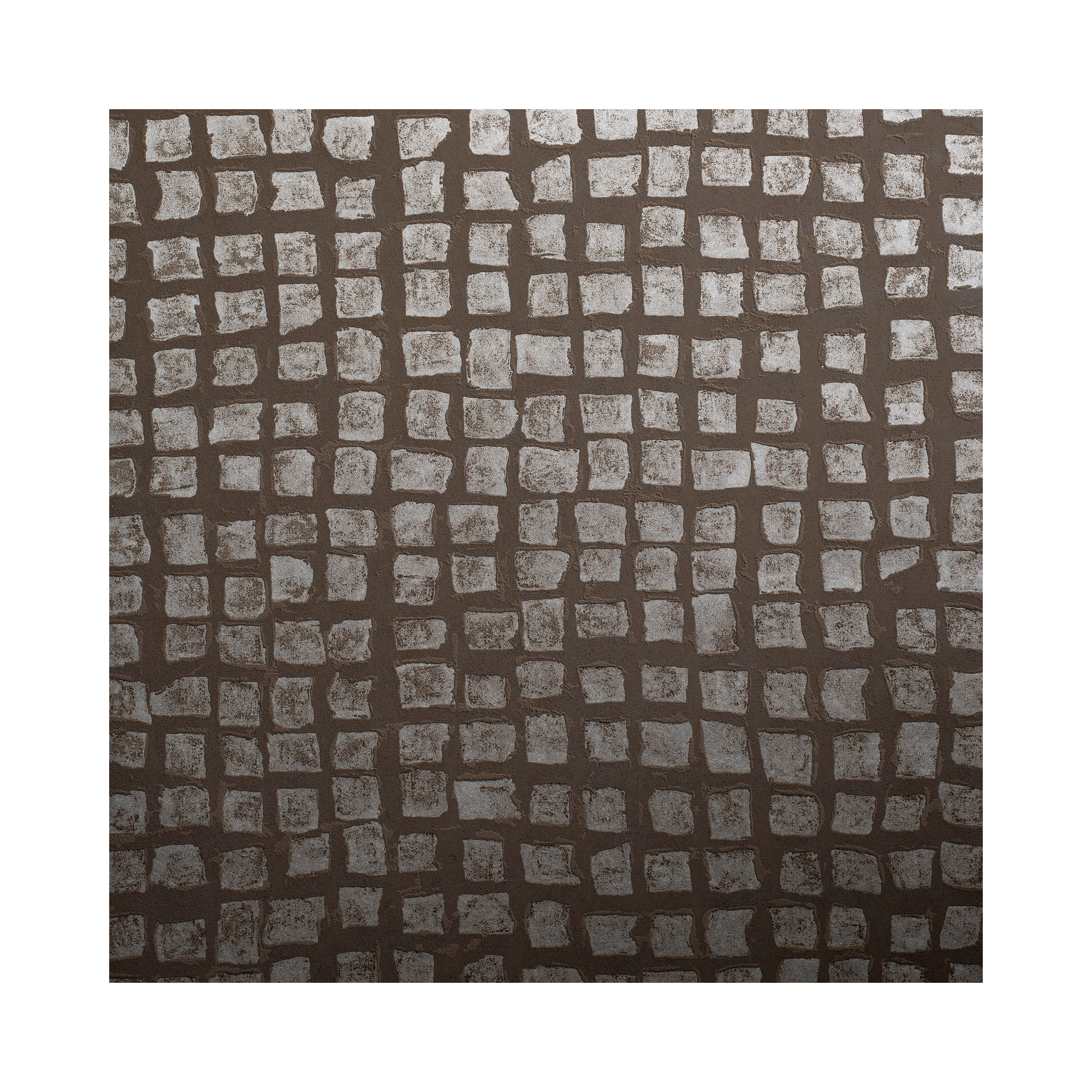 Urban Classics Collection Manhattan Metallic Loft Tiles Wallpaper Roll, Brown