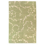 Floral Area Rug in Beige/Green/White