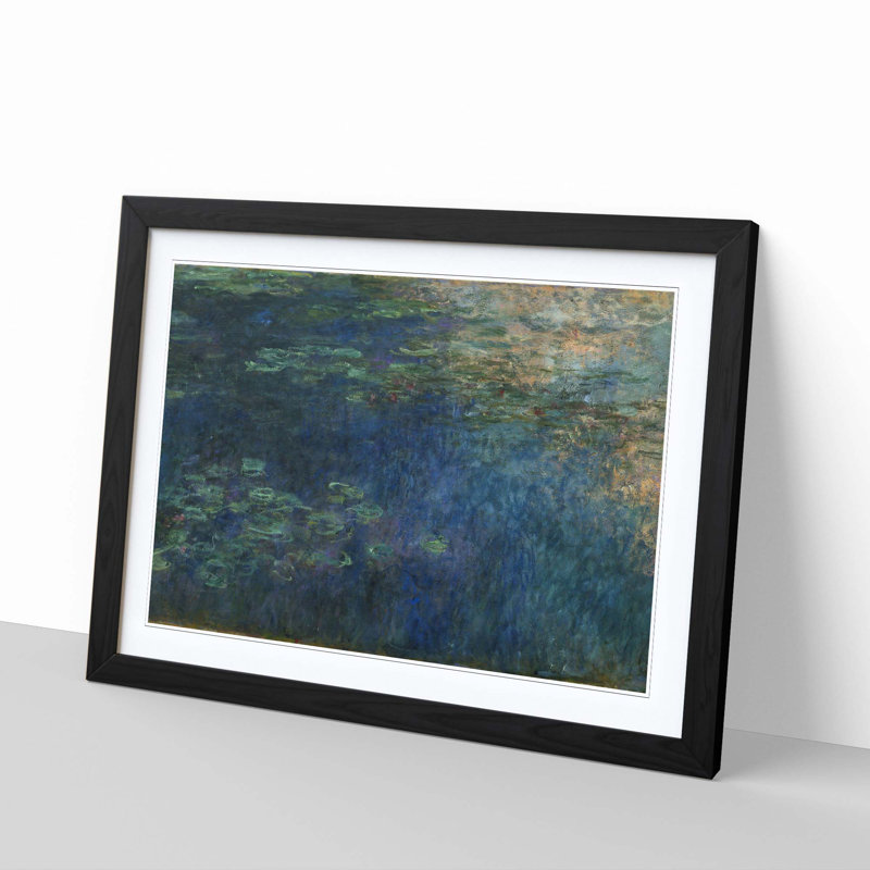 Reflections of Clouds by Claude Monet Framed Oil - Framed Print, Black