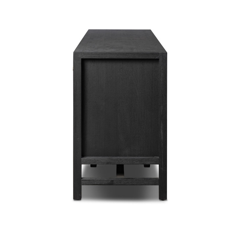 Sullivan Media Console-Saddle Tan, Black Acacia Veneer