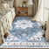 Machine Washable Non-Slip Blue Oriental Area Rug