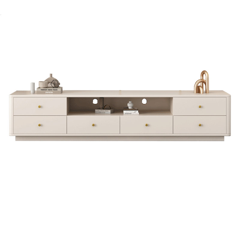 Meuble télé en chêne avec tiroirs, H 16,53 po x L 86,61 po x l 15,75 po