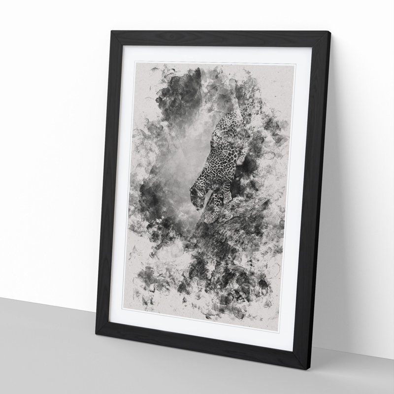 Leopard Vol.5 - Picture Frame Graphic Art, 90cm H x 65cm W x 2cm D, Black Framed