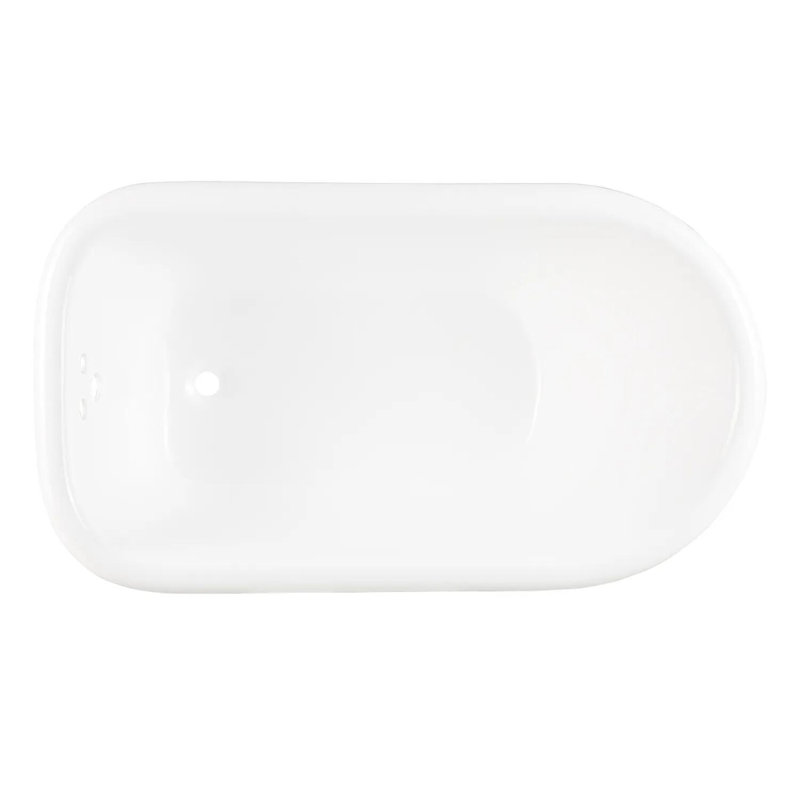 66" Miya Cast Iron Clawfoot Soaking Tub, White