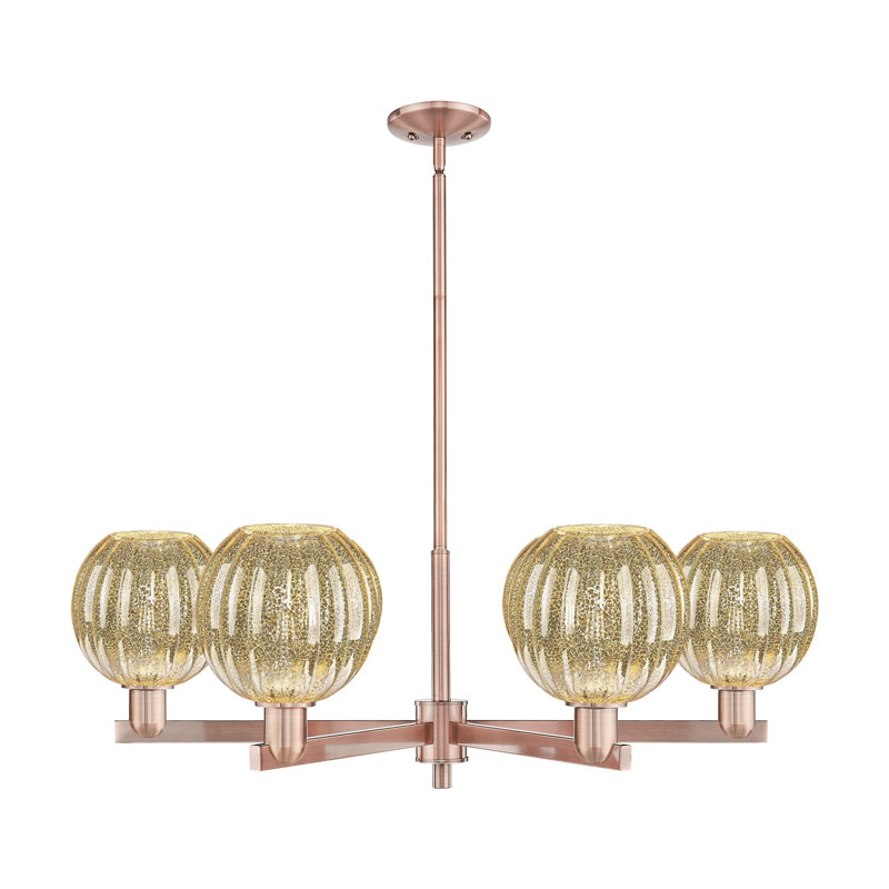 Lustre suspendu 6 lumières Hailsham, Mercure, Cuivre antique