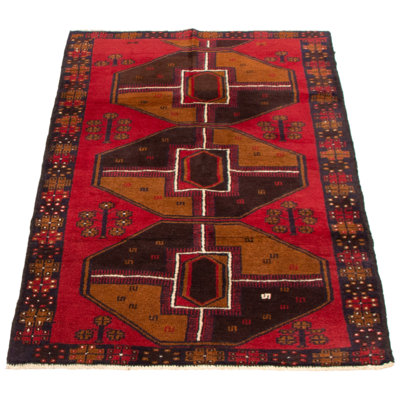 Lynnisha One-of-a-Kind 3'7" X 6'4" 1990s Wool Area Rug in Dark Red