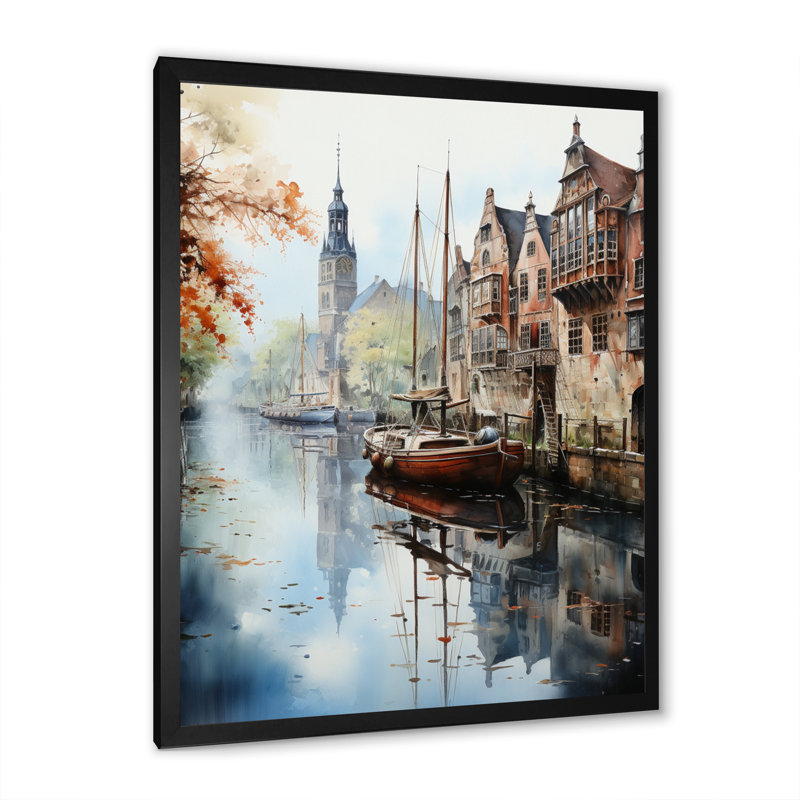Allemagne Canal Serenity II - impression, H 32 po x l 24 po x P 1 po, Cadre photo noir
