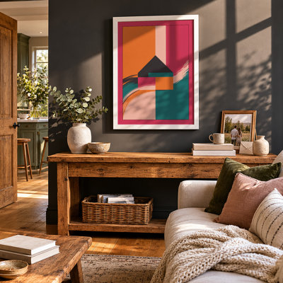 House and Triangle Geometric - Framed Print