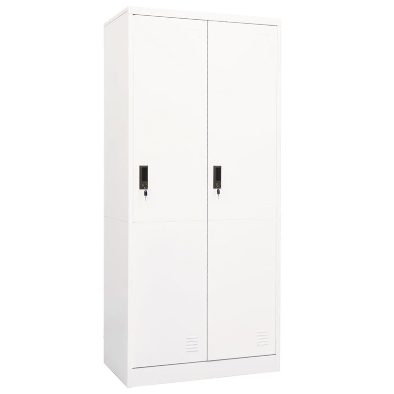 Harshbarger 2 Door Steel Wardrobe, White