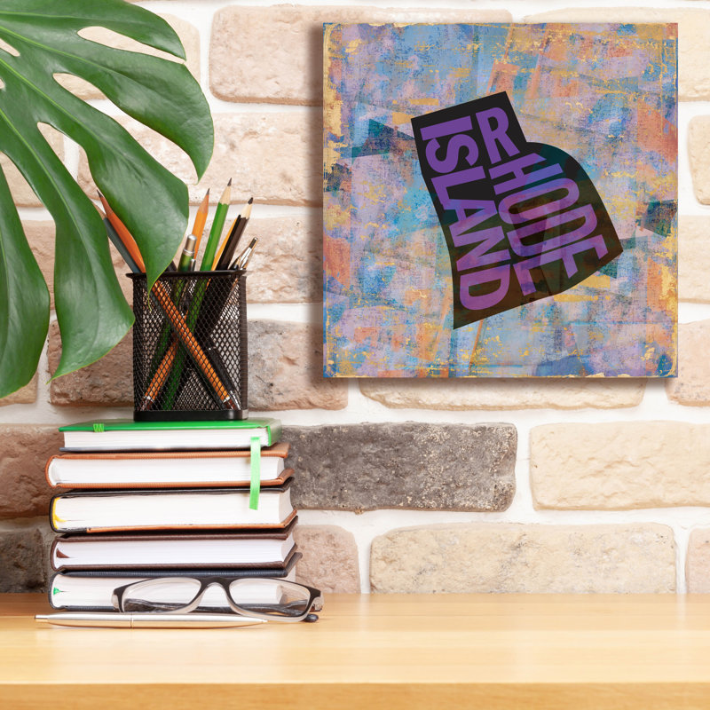 «Rhode Island» Epic Graffiti par Art Licensing Studio, art mural sur toile, 12 po x 12 po