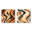 Rayures zébrées moka - Ensemble de 2 collages carrés abstraits-101847097-101847095