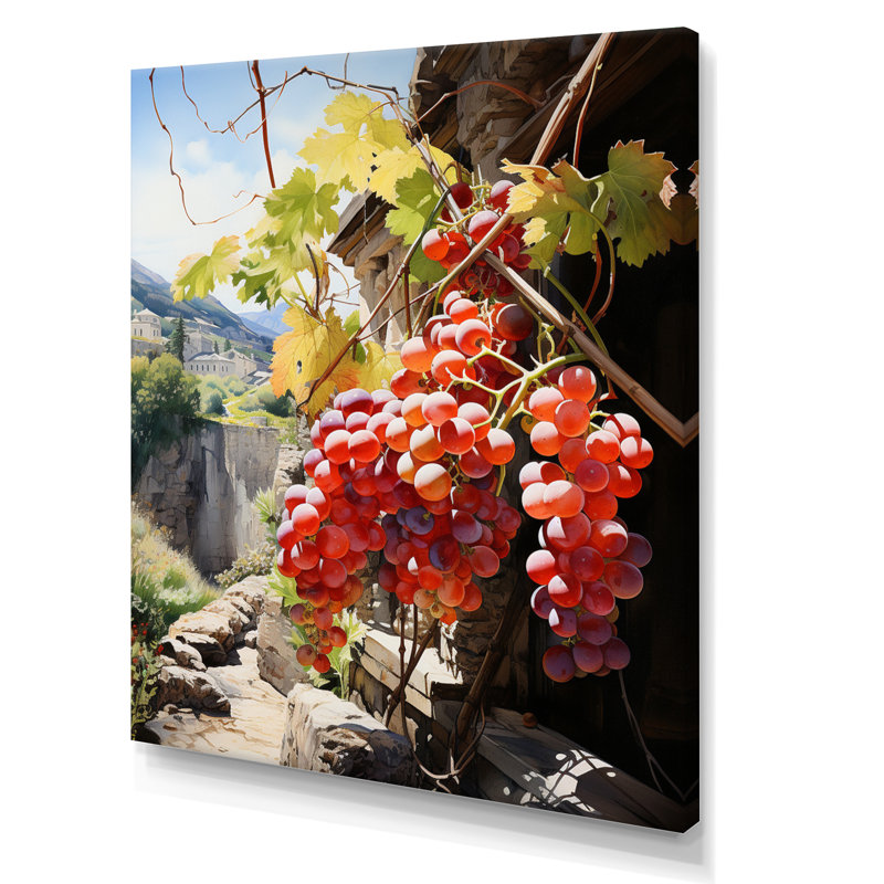 Impression sur toile, "Pink Vineyard", H 20 po x l 12 po x P 1 po, Toile tendue