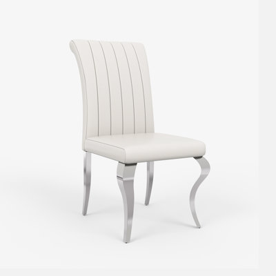 Modern Tufted Velvet Upholstered Dining Chairs With Stripe Backrest by Mercer41