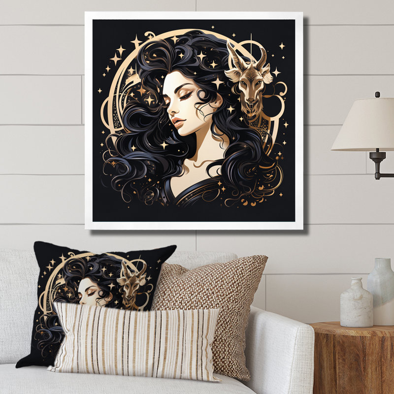 Astrologique astrologique Stargazer VII sur toile, Cadre simple blanc, H 24 po x l 24 po x P 1 po